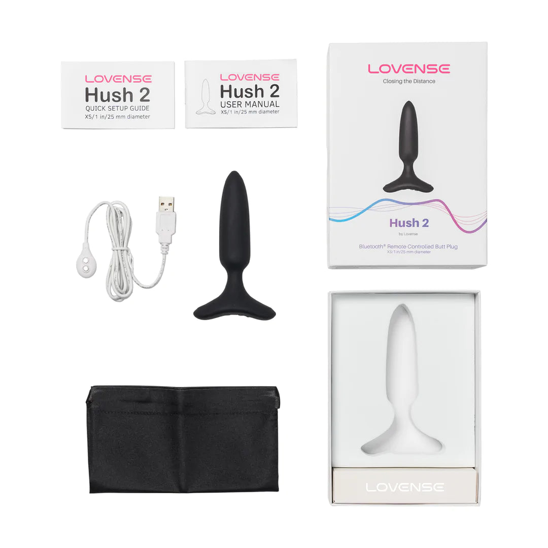 Hush 2 - Plug vibrador controlado por app - 2,5 cm - Negro