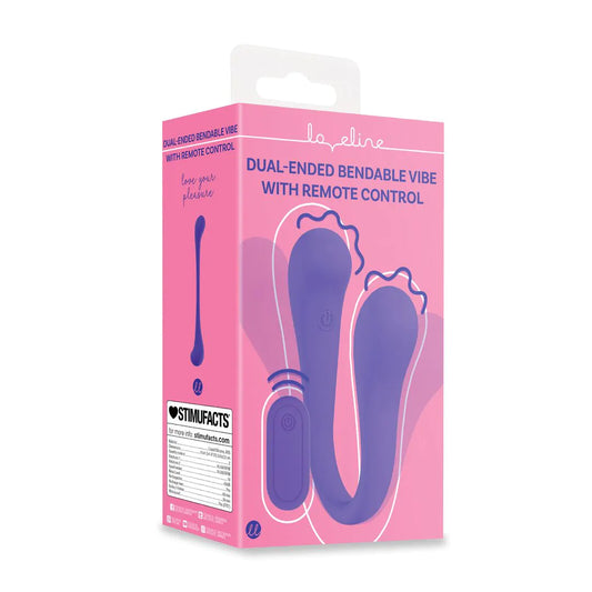 Vibrador flexible de doble extremo con control remoto - Morado