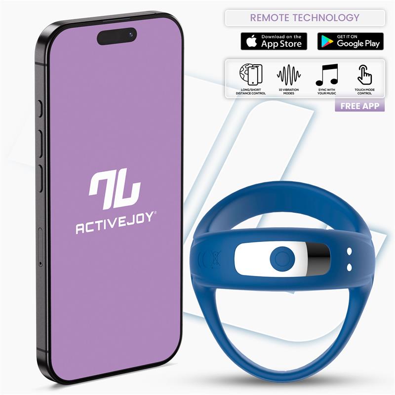 Rank Anillo Vibrador con App Azul