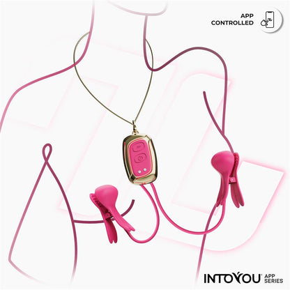 Tickly Pinzas para Pezones con Vibracion Control y Collar con APP