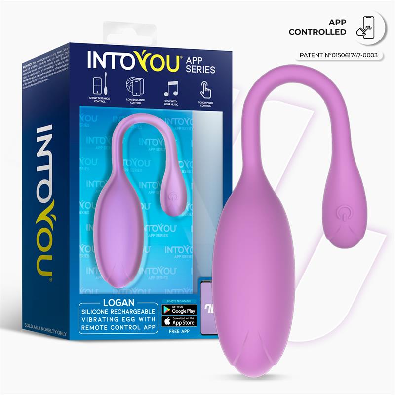 Logan Huevo Vibrador con APP Silicona Unibody Purpura