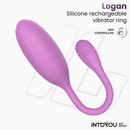 Logan Huevo Vibrador con APP Silicona Unibody Purpura