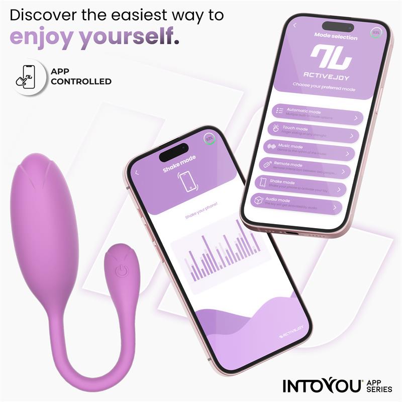 Logan Huevo Vibrador con APP Silicona Unibody Purpura