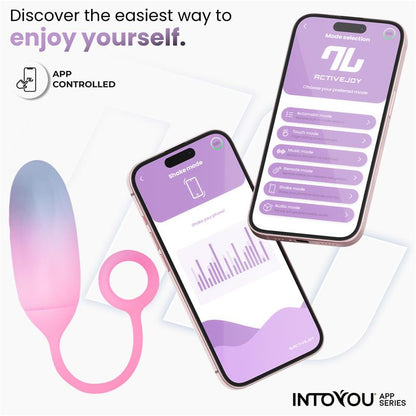 Huevo Silicona Doble Capa con APP Azul Rosa