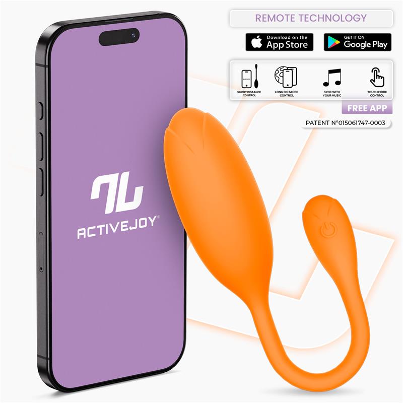 Logan Huevo Vibrador con APP Silicona Unibody Naranja