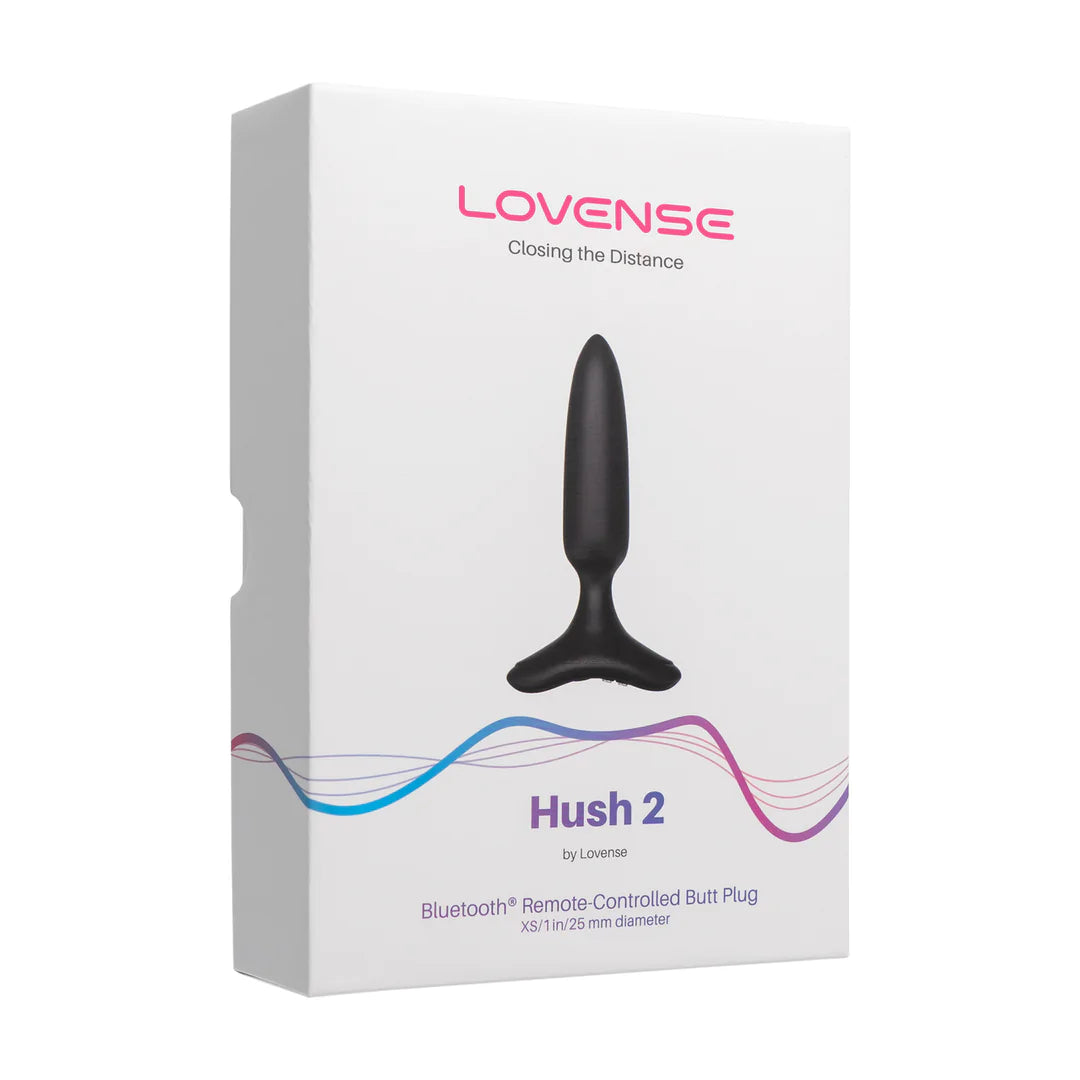 Hush 2 - Plug vibrador controlado por app - 2,5 cm - Negro