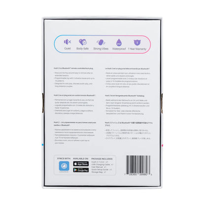 Hush 2 - Plug vibrador controlado por app - 3,8 cm - Negro